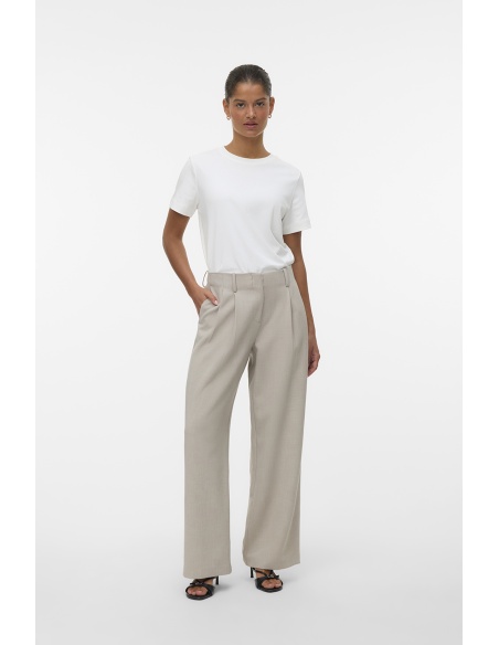 Pantalon Tailleur Ecru VMMICHELL Longueur 30