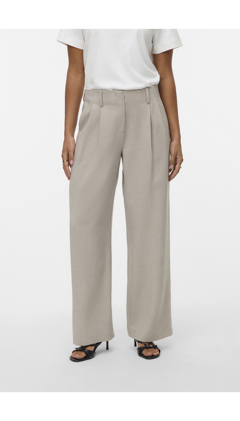 Pantalon Tailleur Ecru VMMICHELL Longueur 30