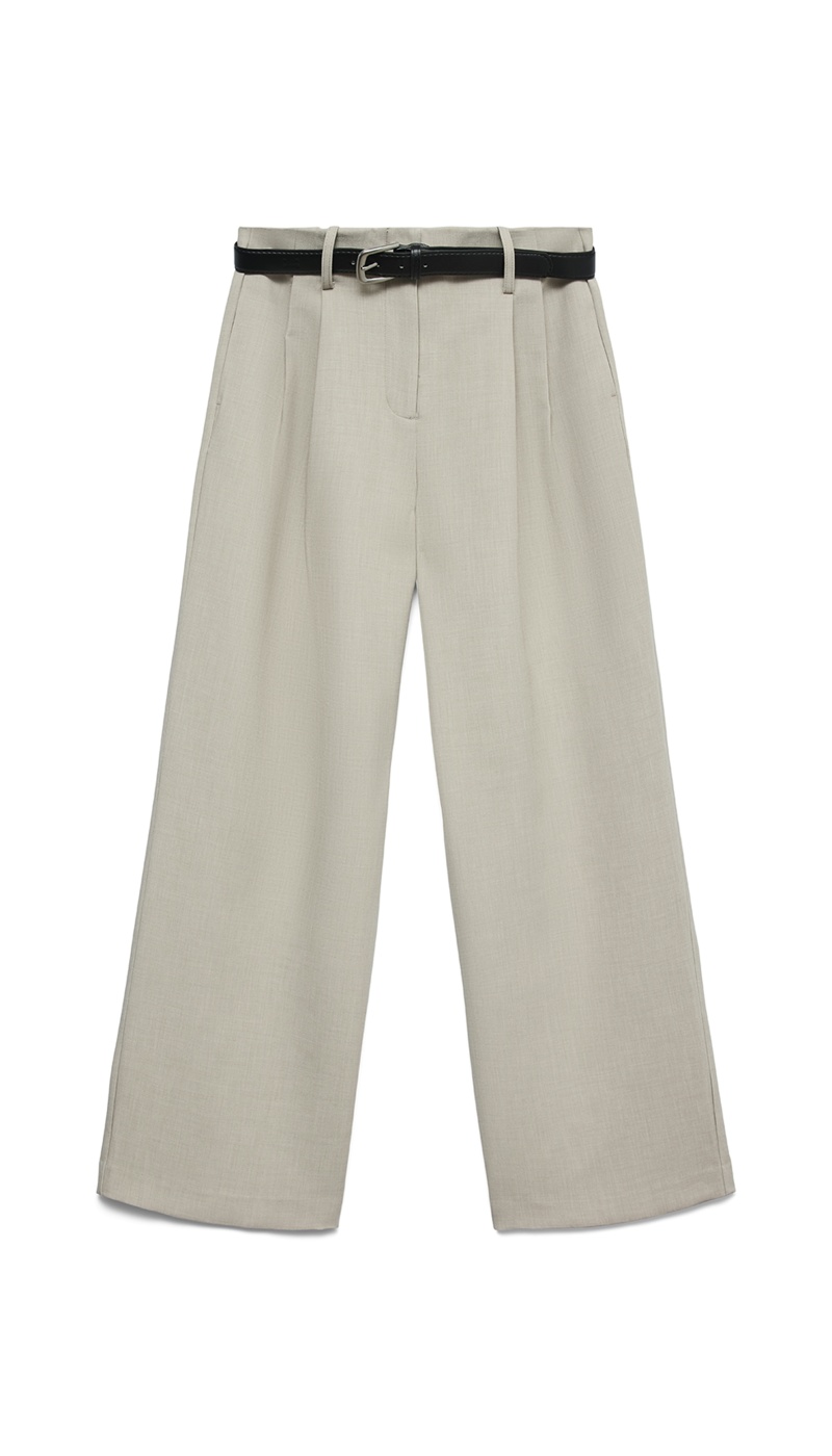 Pantalon Tailleur Ecru VMMICHELL Longueur 30