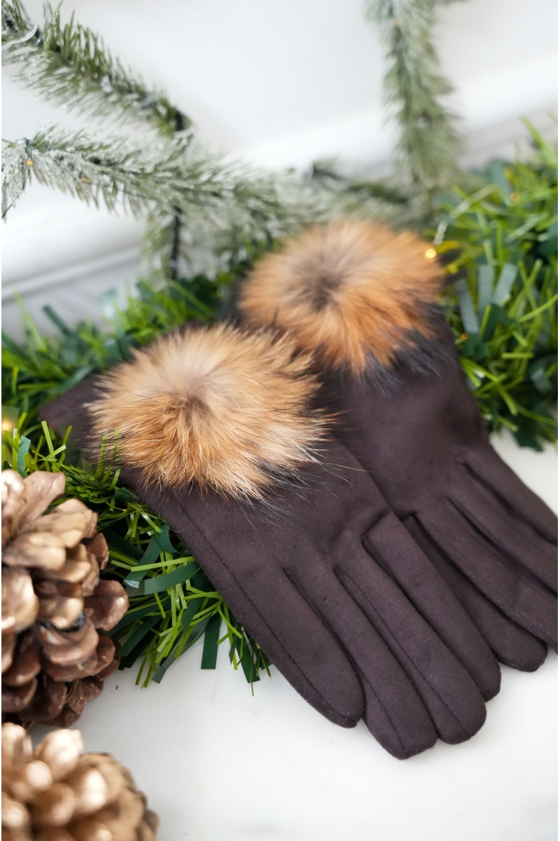 sarl lifa FOURRU MARRON GANTS 2