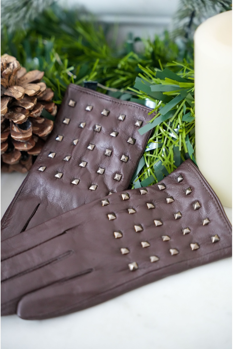Gants Clous Chocolat DEBORAH 2