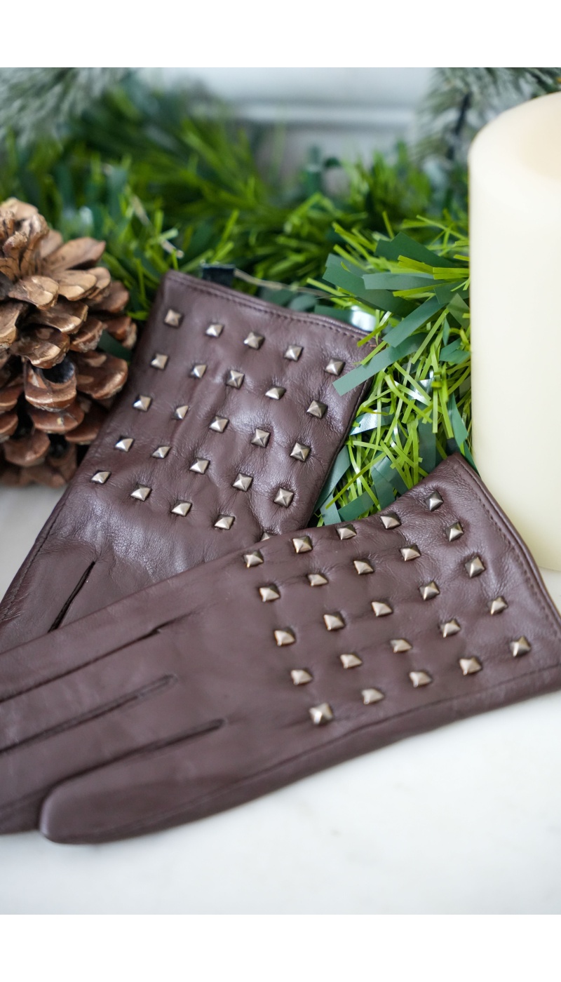 Gants Clous Chocolat DEBORAH