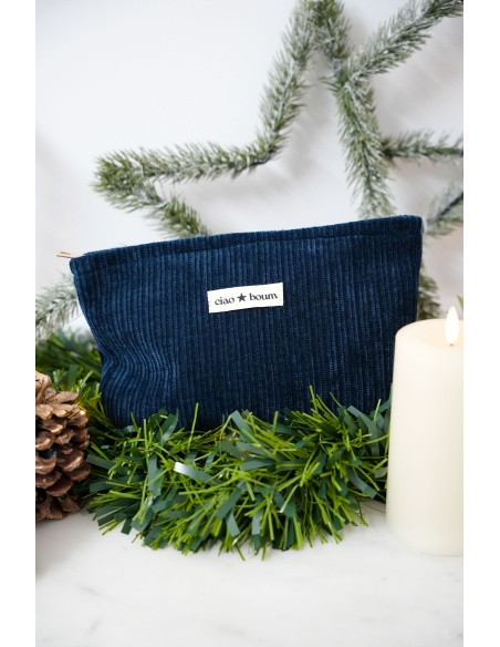 ANOUCHCA VELOUR MARINE POCHETTE