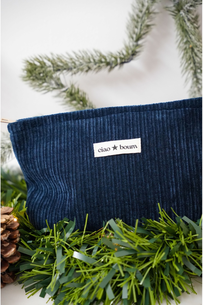 ANOUCHCA VELOUR MARINE POCHETTE 2