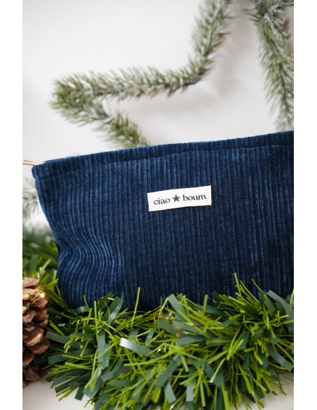 ANOUCHCA VELOUR MARINE POCHETTE