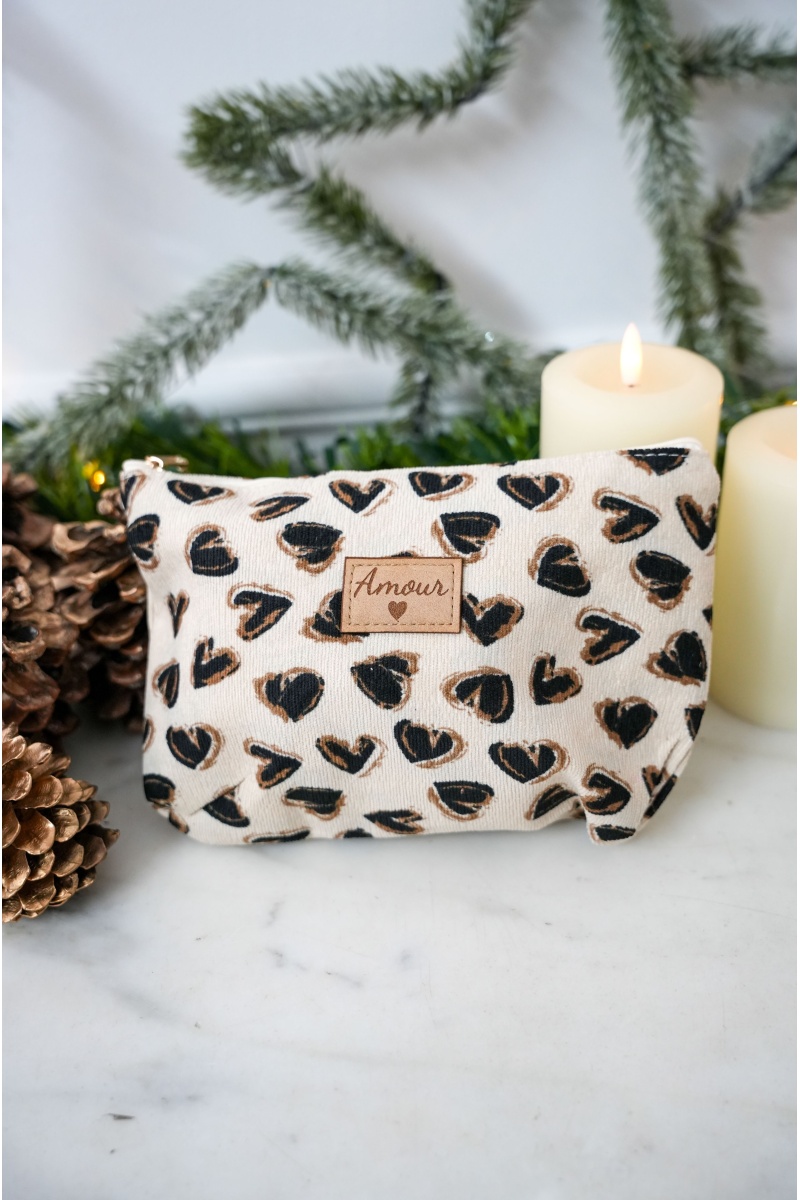 Pochette Coeur Ecrue LOVE