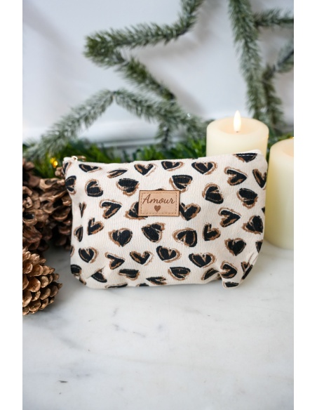 Pochette Coeur Ecrue LOVE