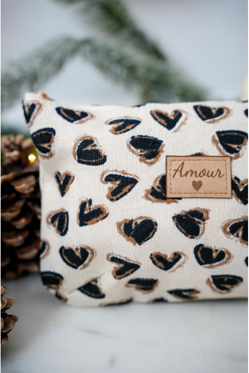 Pochette Coeur Ecrue LOVE 2