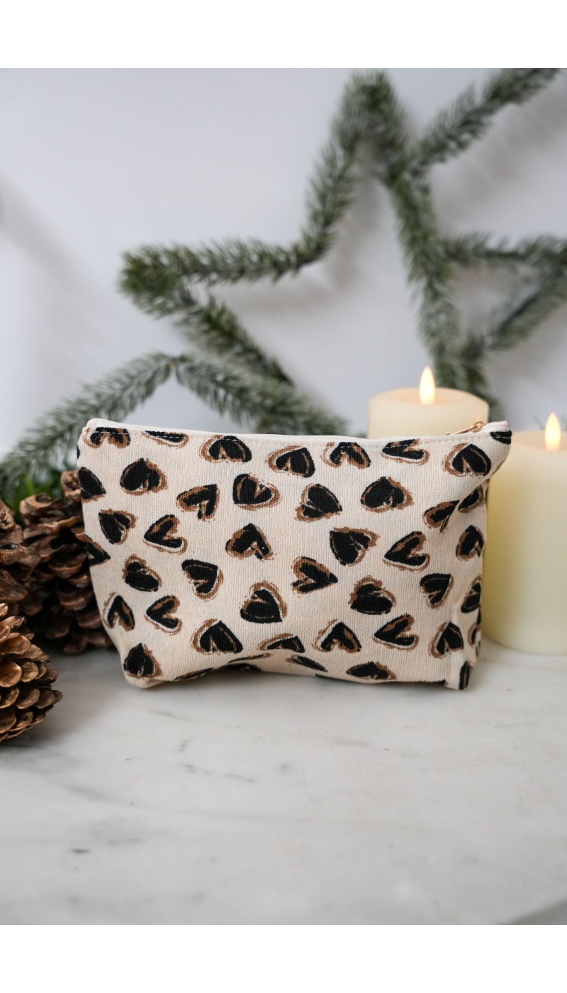 Pochette Coeur Ecrue LOVE