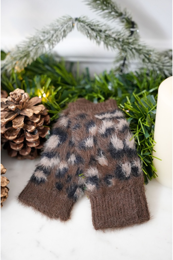 Brown Leopard Mittens LITA Noho - 1 | ACCESSORIES