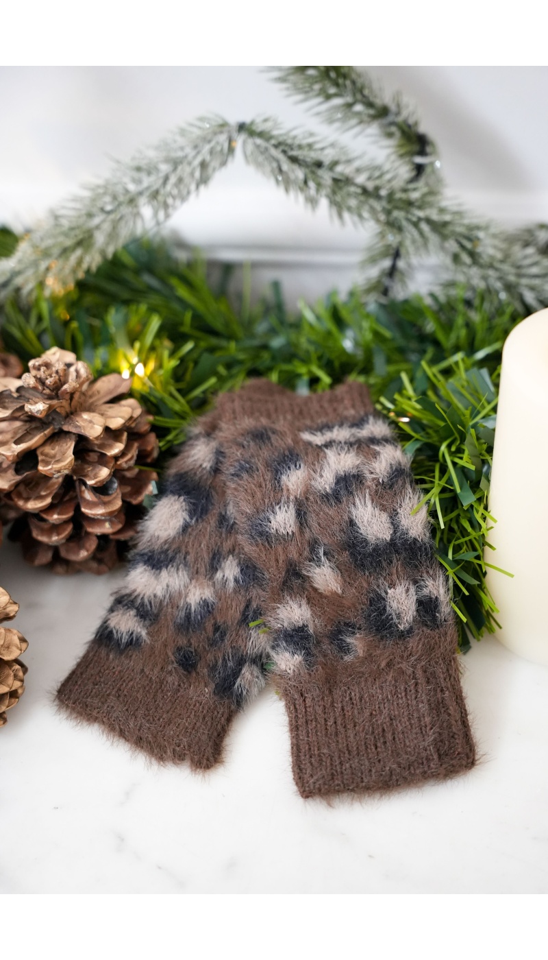Brown Leopard Mittens LITA Noho - 1 | ACCESSORIES