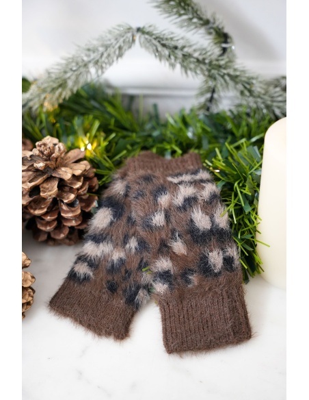 Brown Leopard Mittens LITA Noho - 1 | ACCESSORIES