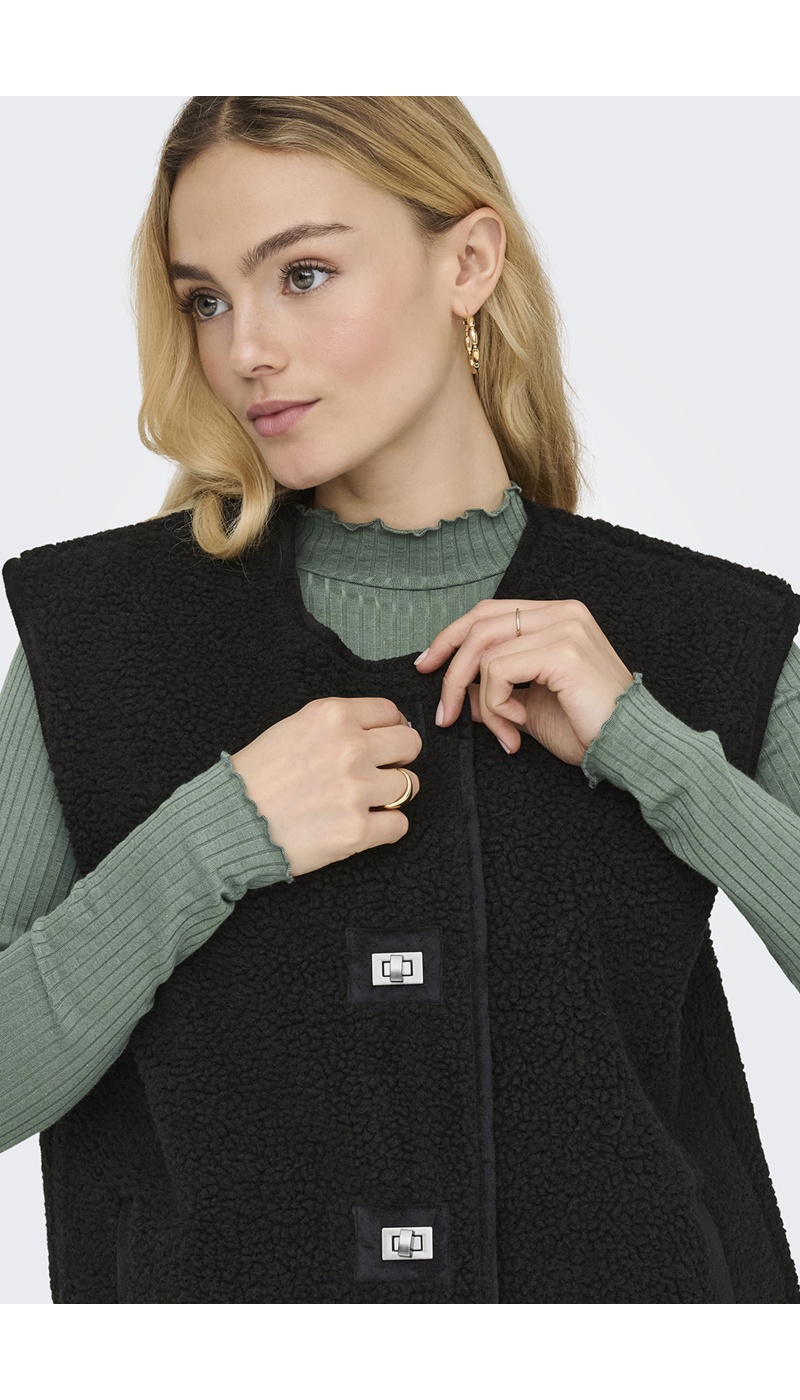 Gilet Bouclettes Noir ONLWENDY