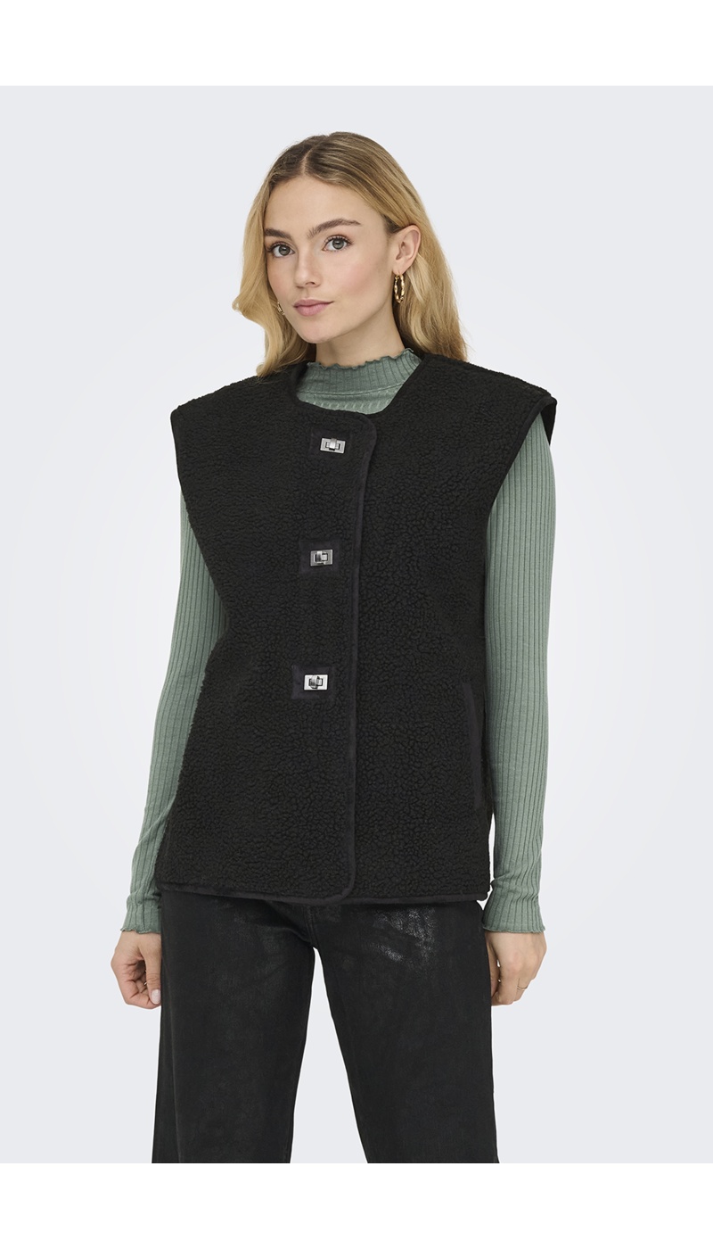 Gilet Bouclettes Noir ONLWENDY
