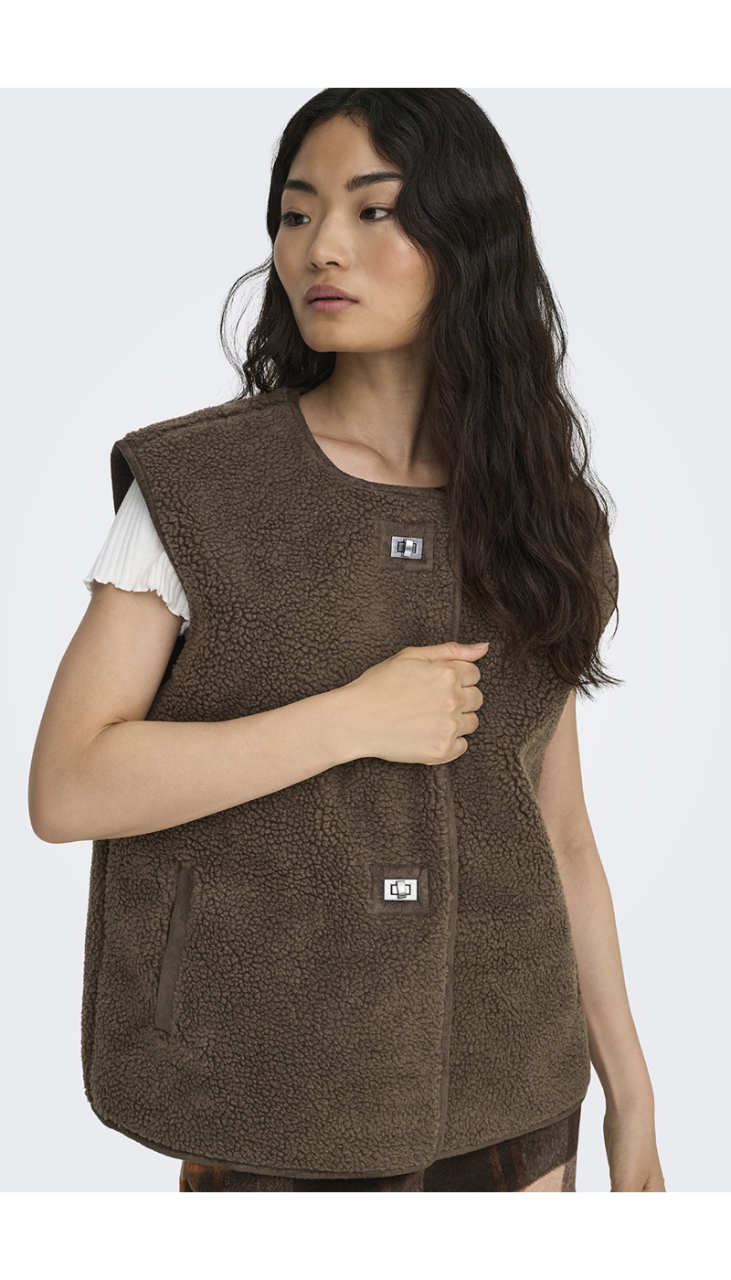 Gilet Bouclettes Chocolat ONLWENDY