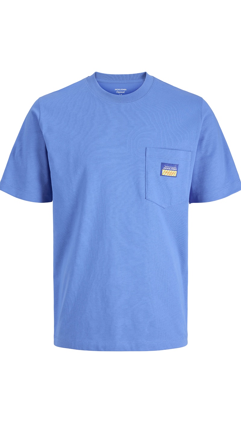 Tee Shirt Patch Bleu JORPOCKY