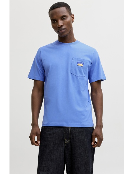 Tee Shirt Patch Bleu JORPOCKY