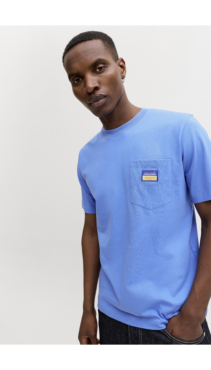 Tee Shirt Patch Bleu JORPOCKY