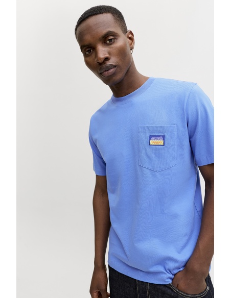 Tee Shirt Patch Bleu JORPOCKY