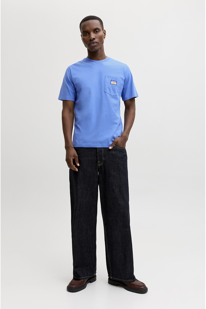 Tee Shirt Patch Bleu JORPOCKY