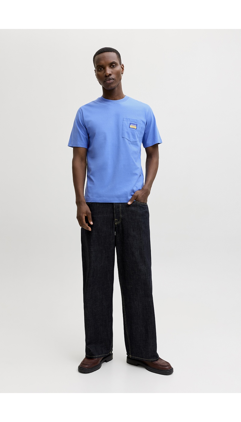 Tee Shirt Patch Bleu JORPOCKY