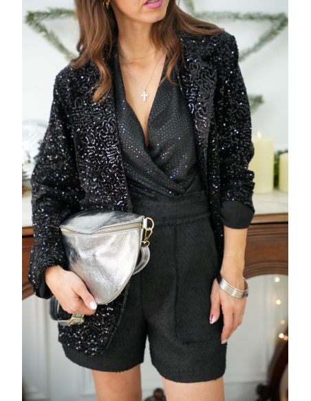 SARL PINKA HABIT ET MOI SEQUIN NOIR VESTES FEMME