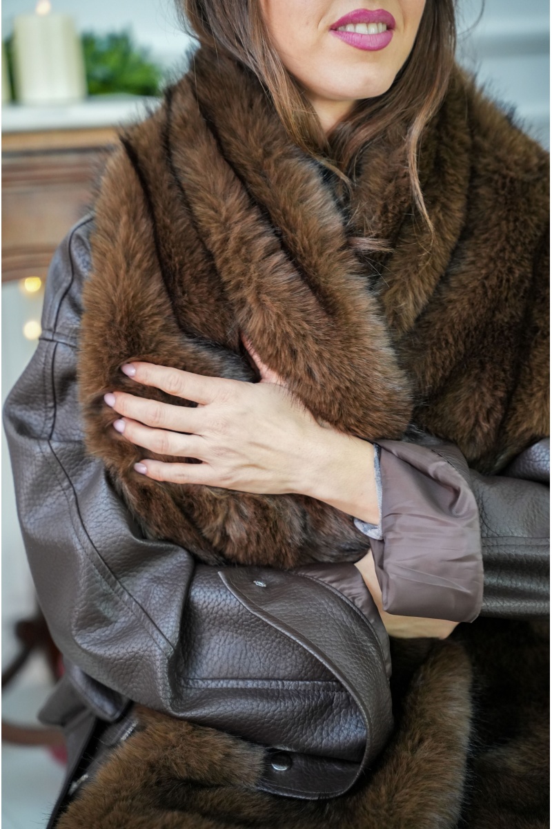 Echarpe Fourrure Marron OWEN 2