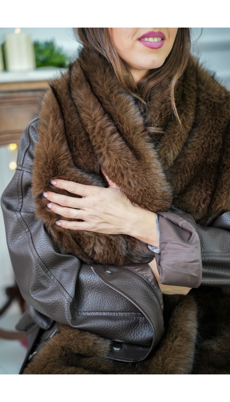 Echarpe Fourrure Marron OWEN