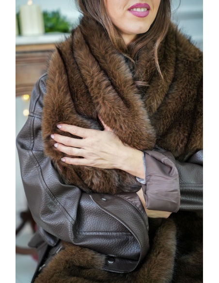 Echarpe Fourrure Marron OWEN