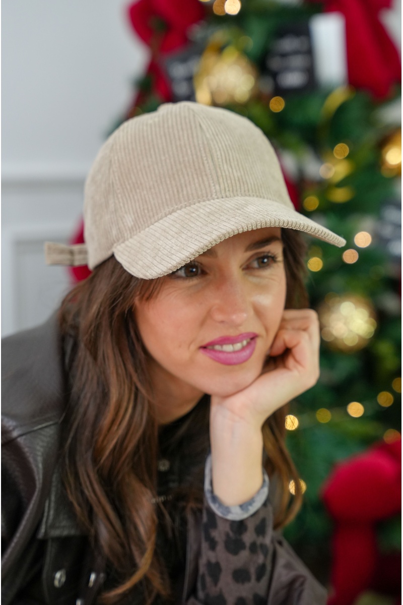 Casquette Velours Beige VICTORIA