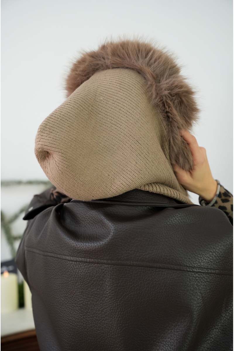 Cagoule Fourrure Beige LYS 2