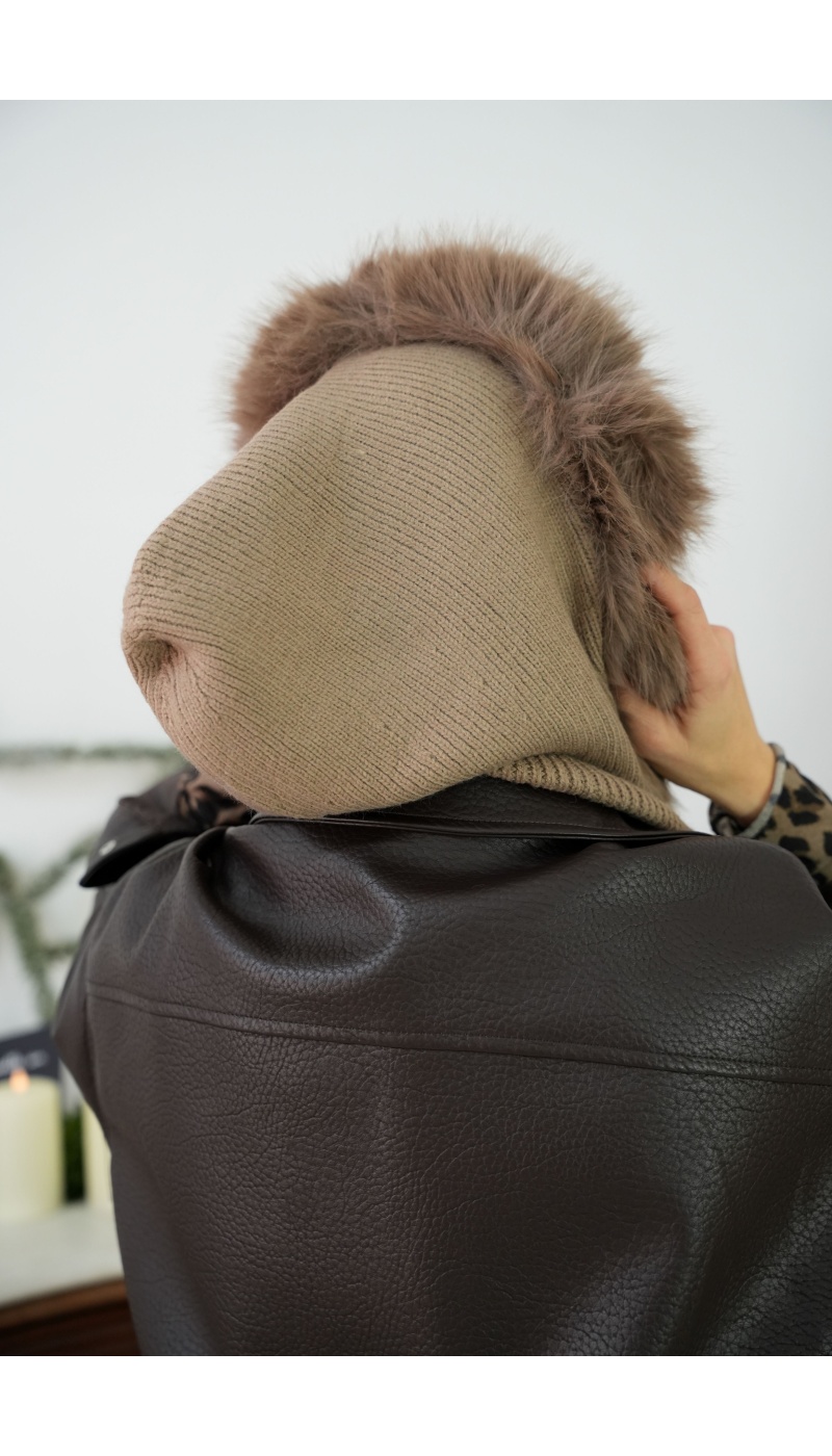 Cagoule Fourrure Beige LYS