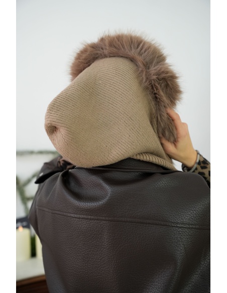 Cagoule Fourrure Beige LYS