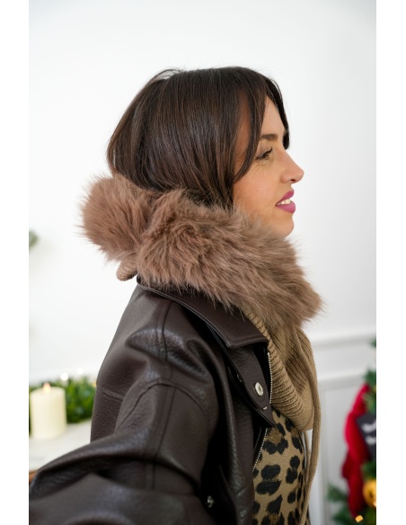 Cagoule Fourrure Beige LYS