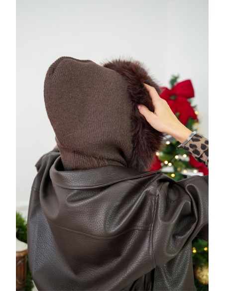 Cagoule Fourrure Chocolat LYS