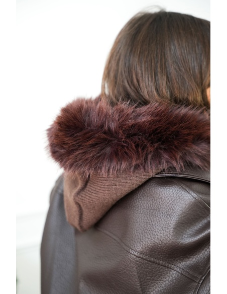 Cagoule Fourrure Chocolat LYS