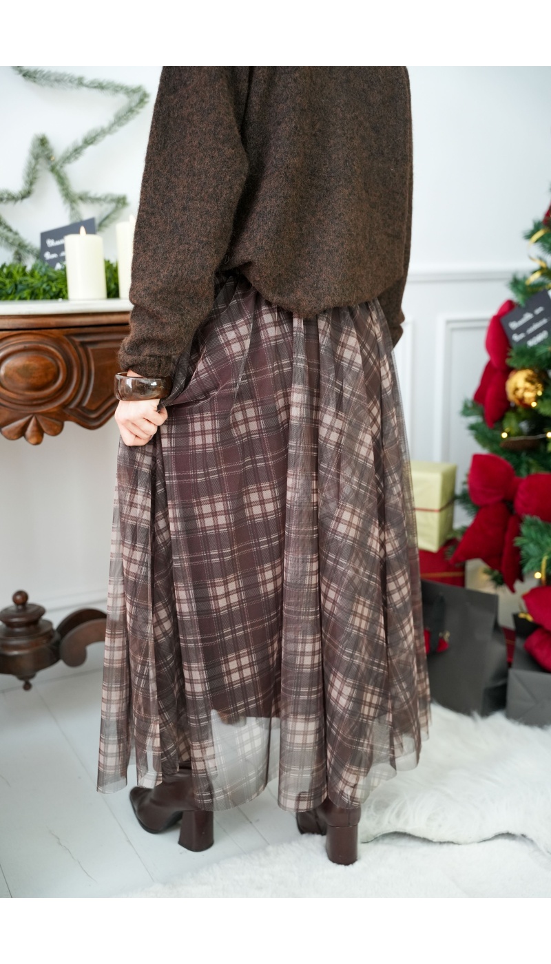 Jupe Carreaux Marron ELODIE