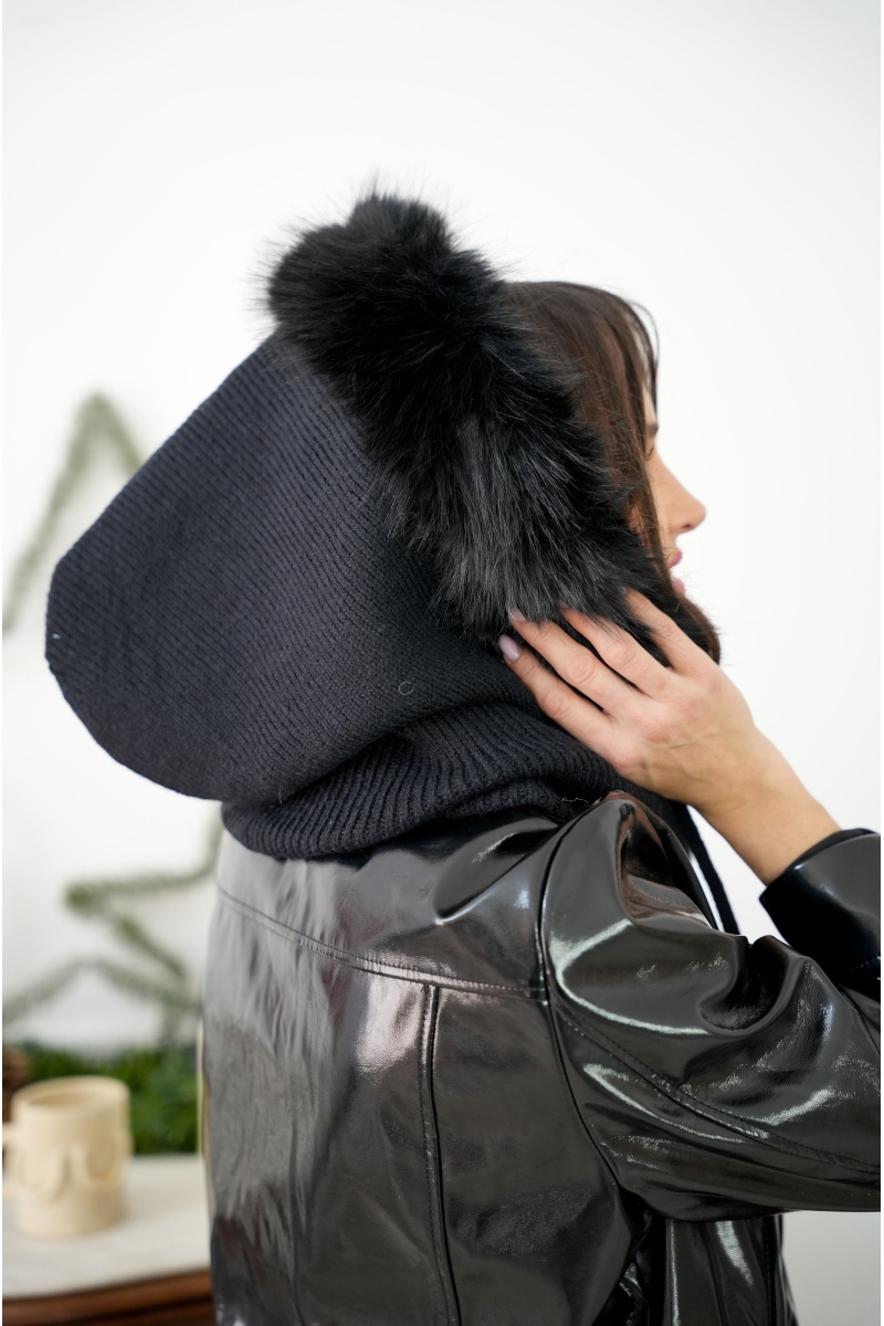 Cagoule Fourrure Noire LYS 2