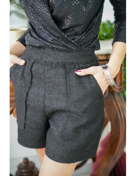 Short Tweed Noir VIBLANCA