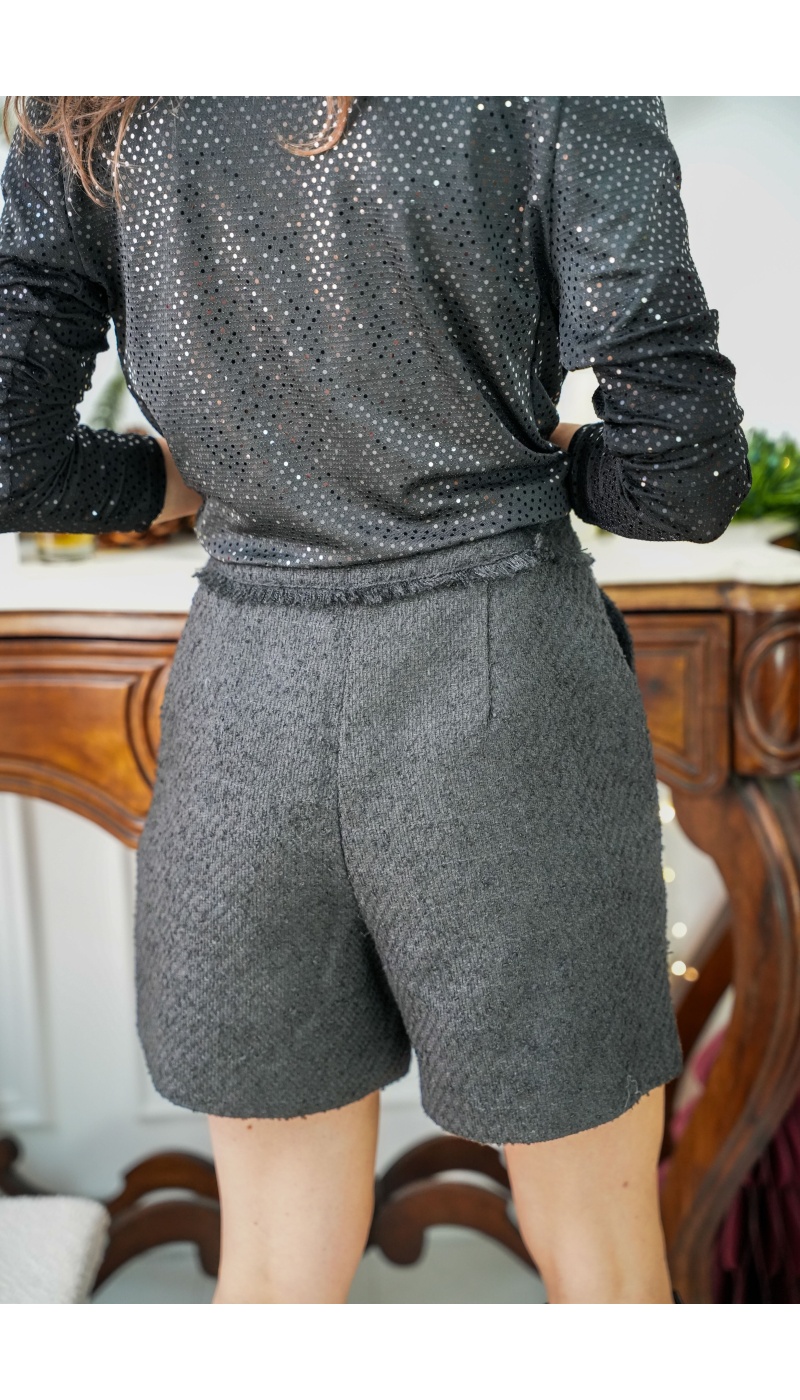 Short Tweed Noir VIBLANCA