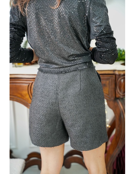Short Tweed Noir VIBLANCA