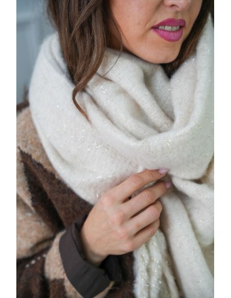 nouven modo BRILLA ECRU ECHARPES