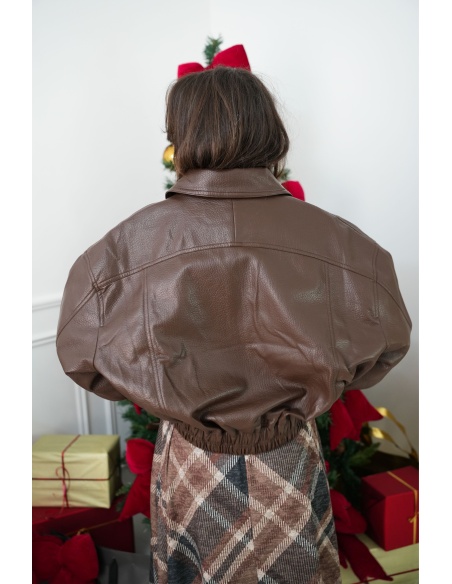 Veste Simili Chocolat AGATHE