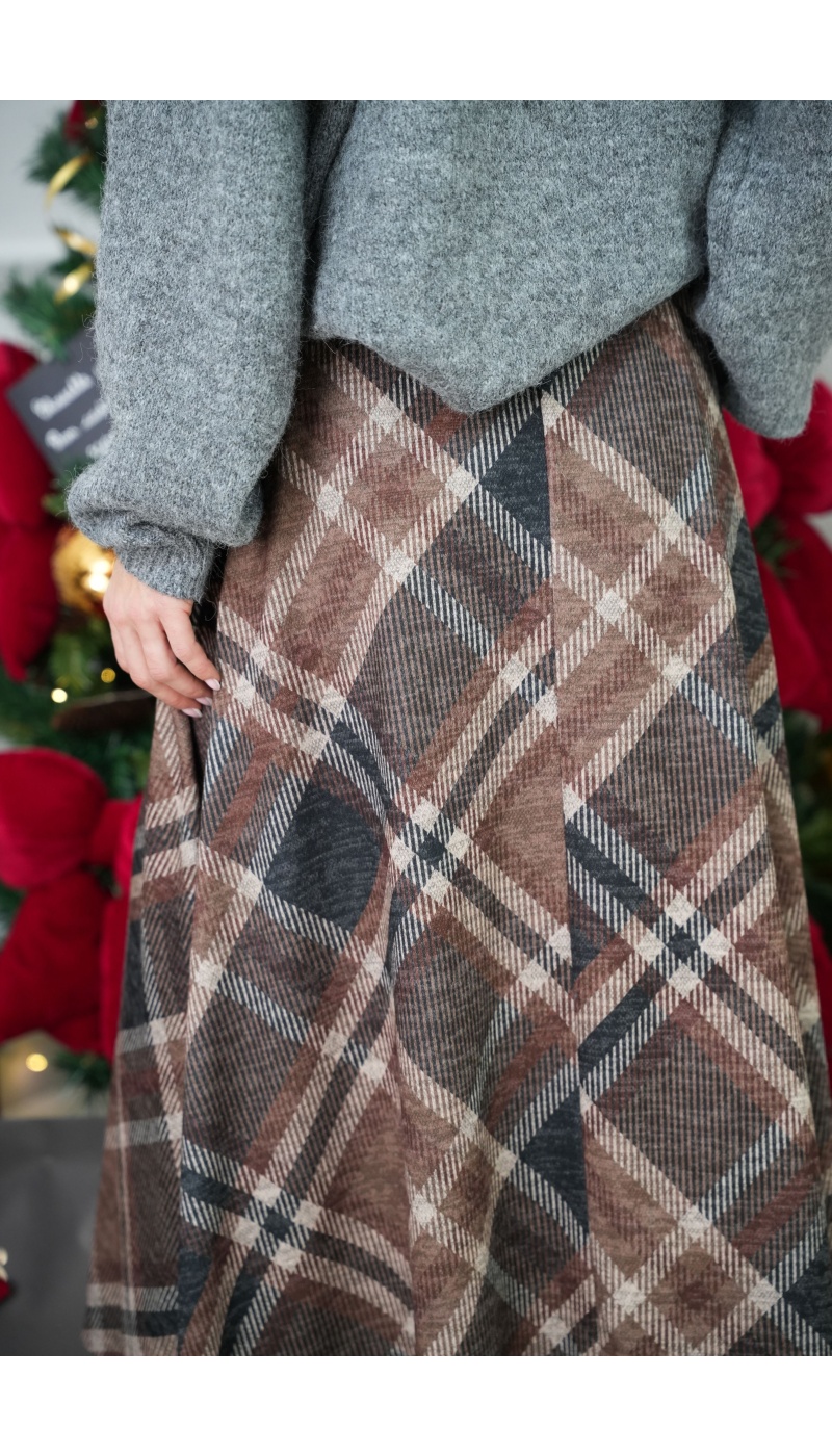 Jupe Carreaux Taupe AVA