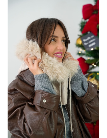 Cagoule Fourrure Ecrue LYS