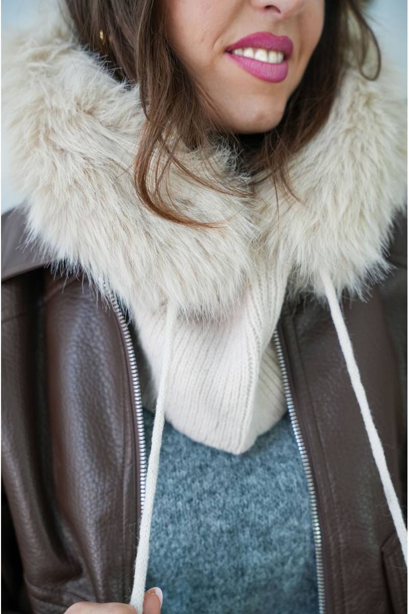 Cagoule Fourrure Ecrue LYS 2