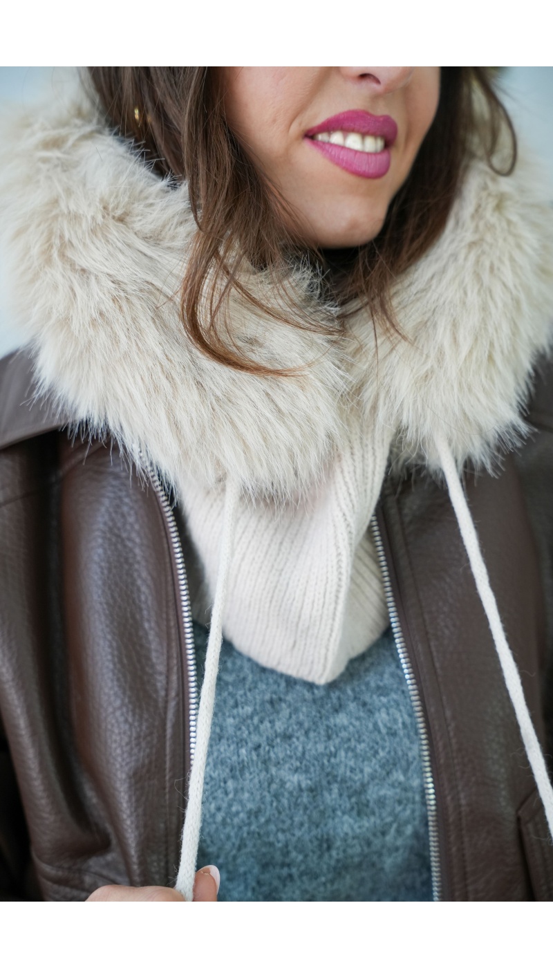 Cagoule Fourrure Ecrue LYS