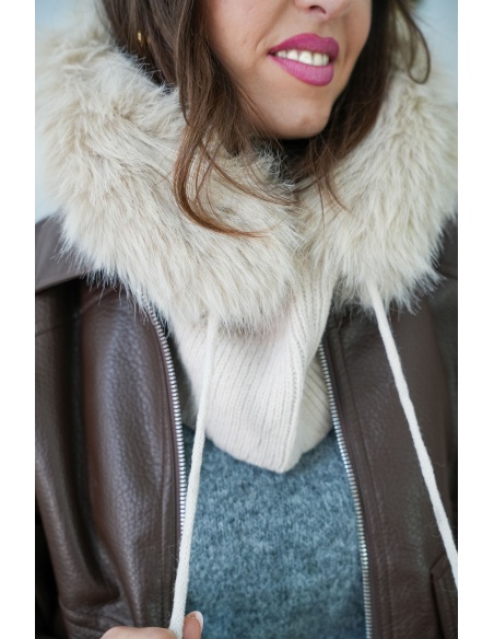 Cagoule Fourrure Ecrue LYS