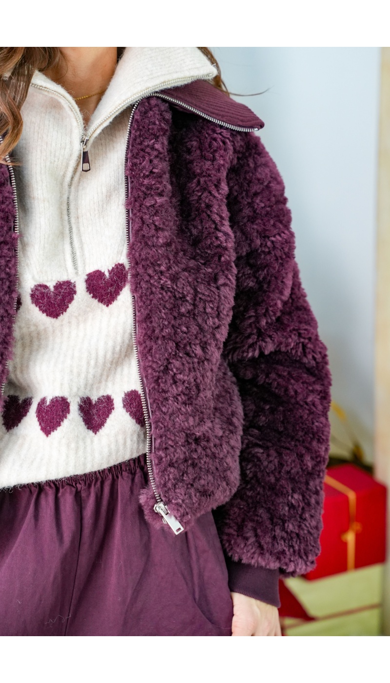 Veste Fourrure Prune VMELLA