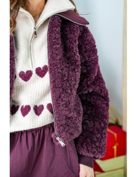 Veste Fourrure Prune VMELLA